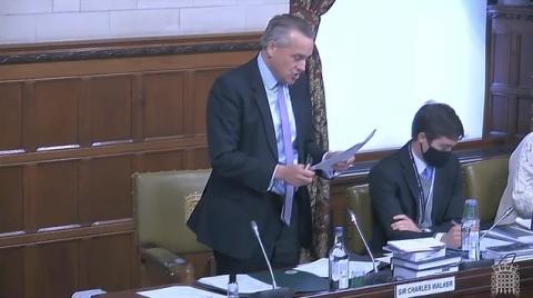 Sir Charles Walker MP chairs a meeting in Westminster Hall